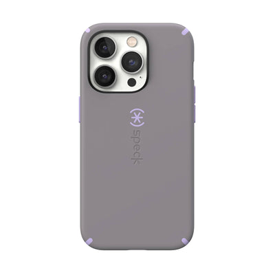 View of the back of the phone case from straight on#color_cloudy-grey-spring-purple