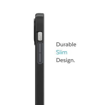 Side view of phone case - Durable slim design.#color_black-slate-grey