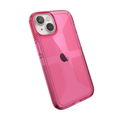 Tilted three-quarter angled view of back of phone case#color_dream-pink-tint