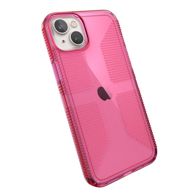Tilted three-quarter angled view of back of phone case#color_dream-pink-tint
