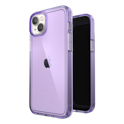 Three-quarter view of back of phone case simultaneously shown with three-quarter front view of phone case#color_amethyst-tint