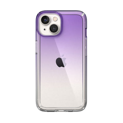 View of the back of the phone case from straight on#color_amethyst-purple-fade-clear