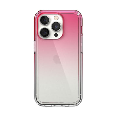 View of the back of the phone case from straight on#color_digital-pink-fade-clear