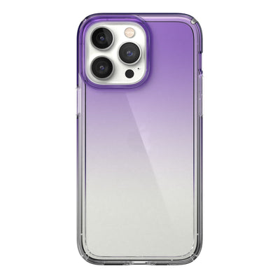 View of the back of the phone case from straight on#color_amethyst-purple-fade-clear