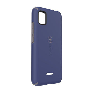 Three-quarter view of back of phone case#color_prussian-blue-cloudy-grey