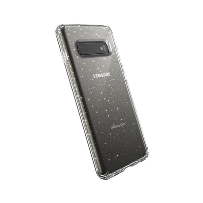 Speck Galaxy S10+ Clear/Gold Glitter Presidio Clear + Glitter Galaxy S10+ Cases Phone Case