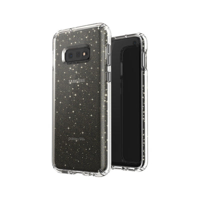 Speck Galaxy S10e Clear/Gold Glitter Presidio Clear + Glitter Galaxy S10e Cases Phone Case