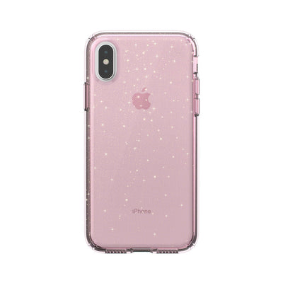 Speck iPhone XS/X Bella Pink with Gold Glitter Presidio Clear + Glitter iPhone XS / X Cases Phone Case