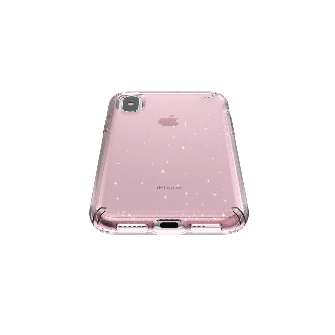 Speck Presidio Clear + Glitter Bella Pink with Gold Glitter iPhone Xs / x Case