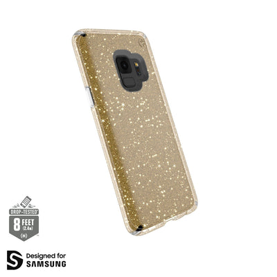 Speck Galaxy S9 Clear/Gold Glitter Presidio Clear + Glitter Samsung Galaxy S9 Cases Phone Case