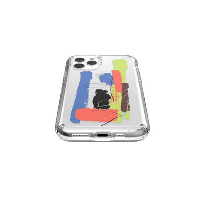 View of bottom of phone case from above while it is laying face down
