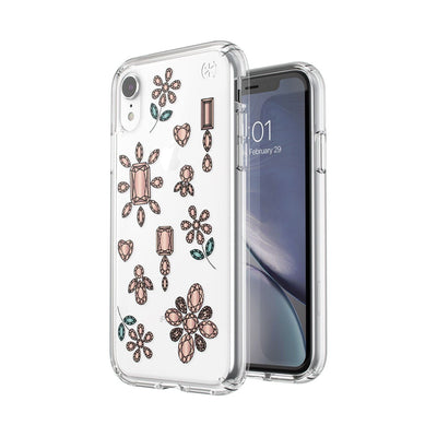 Speck iPhone XR Dancing Diamonds Peach Gold/Clear Presidio Clear + Print iPhone XR Cases Phone Case