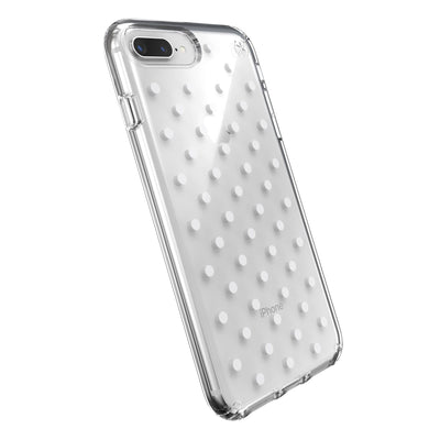Speck iPhone 8 Plus White polka/Clear Presidio Clear + Print with Microban iPhone 8/7/6s Plus Cases Phone Case