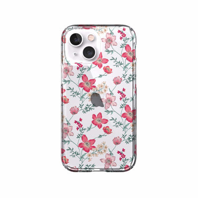 View of the back of the phone case from straight on#color_clear-floral-vine