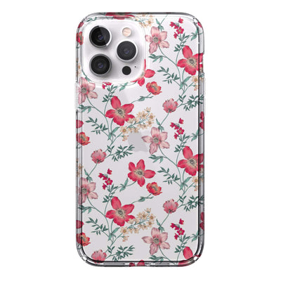 View of the back of the phone case from straight on#color_clear-floral-vine