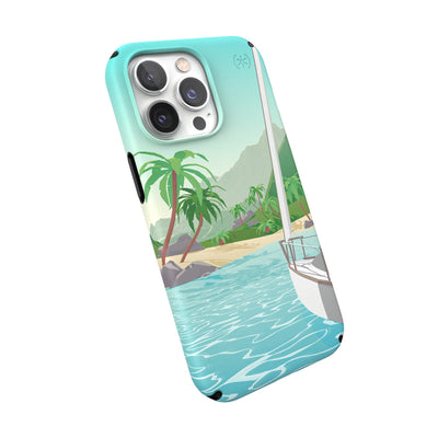 Tilted three-quarter angled view of back of phone case#color_sailing-away
