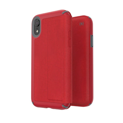 Speck iPhone XR Heathered Heartrate Red/Heartrate Red/Graphite Grey Presidio Folio iPhone XR Cases Phone Case