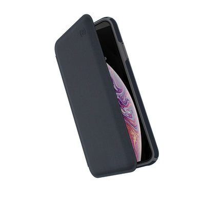 Speck iPhone XS Max Heathered Eclipse Blue/Eclipse Blue/Gunmetal Grey Presidio Folio iPhone XS Max Cases Phone Case