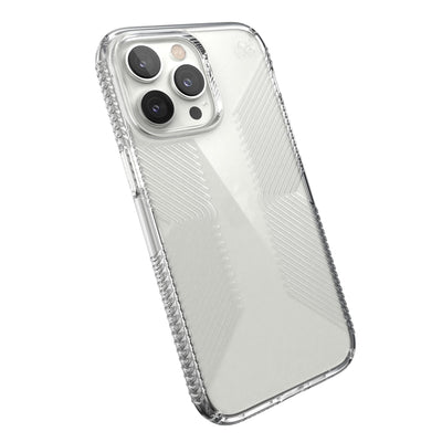 Tilted three-quarter angled view of back of phone case#color_clear