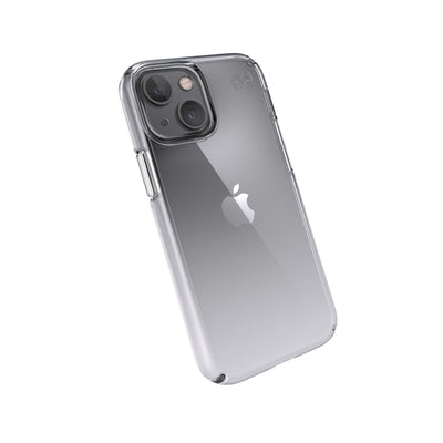 Tilted three-quarter angled view of back of phone case#color_clear-atmosphere-fade