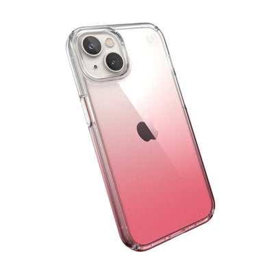 Tilted three-quarter angled view of back of phone case#color_clear-vintage-rose-fade