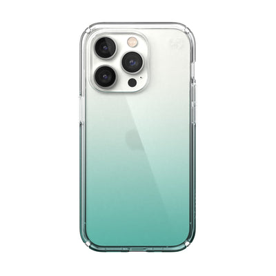 View of the back of the phone case from straight on#color_clear-fantasy-teal-fade