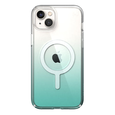 View of the back of the phone case from straight on#color_clear-fantasy-teal-fade