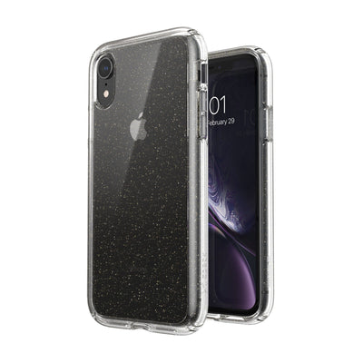 Speck iPhone XR Clear with Gold Glitter/Clear Presidio Perfect-Clear with Glitter iPhone XR Cases Phone Case