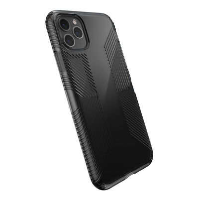 Speck iPhone 11 Pro Max Obsidian/Obsidian Presidio Perfect-Clear with Grips iPhone 11 Pro Max Cases Phone Case