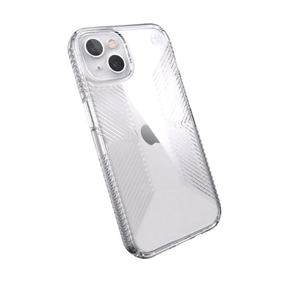 Tilted three-quarter angled view of back of phone case.#color_clear