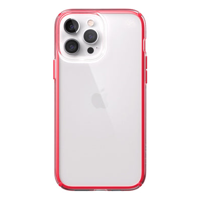 View of the back of the phone case from straight on.#color_clear-unreal-red