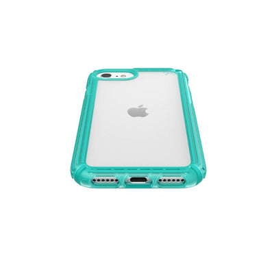 Speck iPhone SE/iPhone 8 Clear/Caribbean Blue Presidio V-Grip iPhone SE (2020) / iPhone 8 Cases Phone Case
