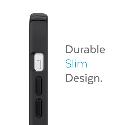 Side view of phone case - Durable slim design.#color_black-black-white