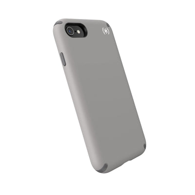 Speck iPhone SE/iPhone 8 Cathedral Grey/Graphite Grey/White Presidio2 Pro iPhone iPhone SE (2020) / iPhone 8 Cases Phone CaseTilted three-quarter angled view of back of phone case