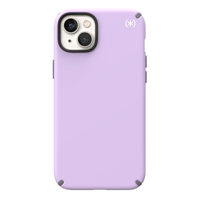 View of the back of the phone case from straight on#color_spring-purple-cloudy-grey-white