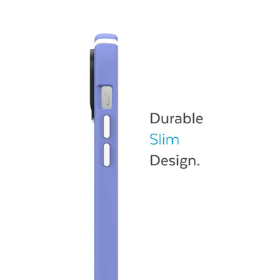 Side view of phone case - Durable slim design.#color_grounded-purple-white