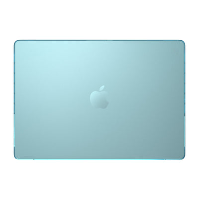 Straight on view from the top of the MacBook with the laptop closed.#color_swell-blue