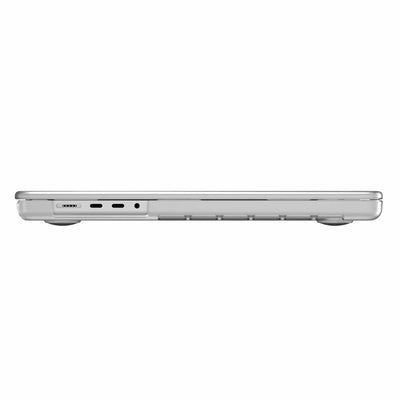 Side view of the MacBook with the laptop closed.